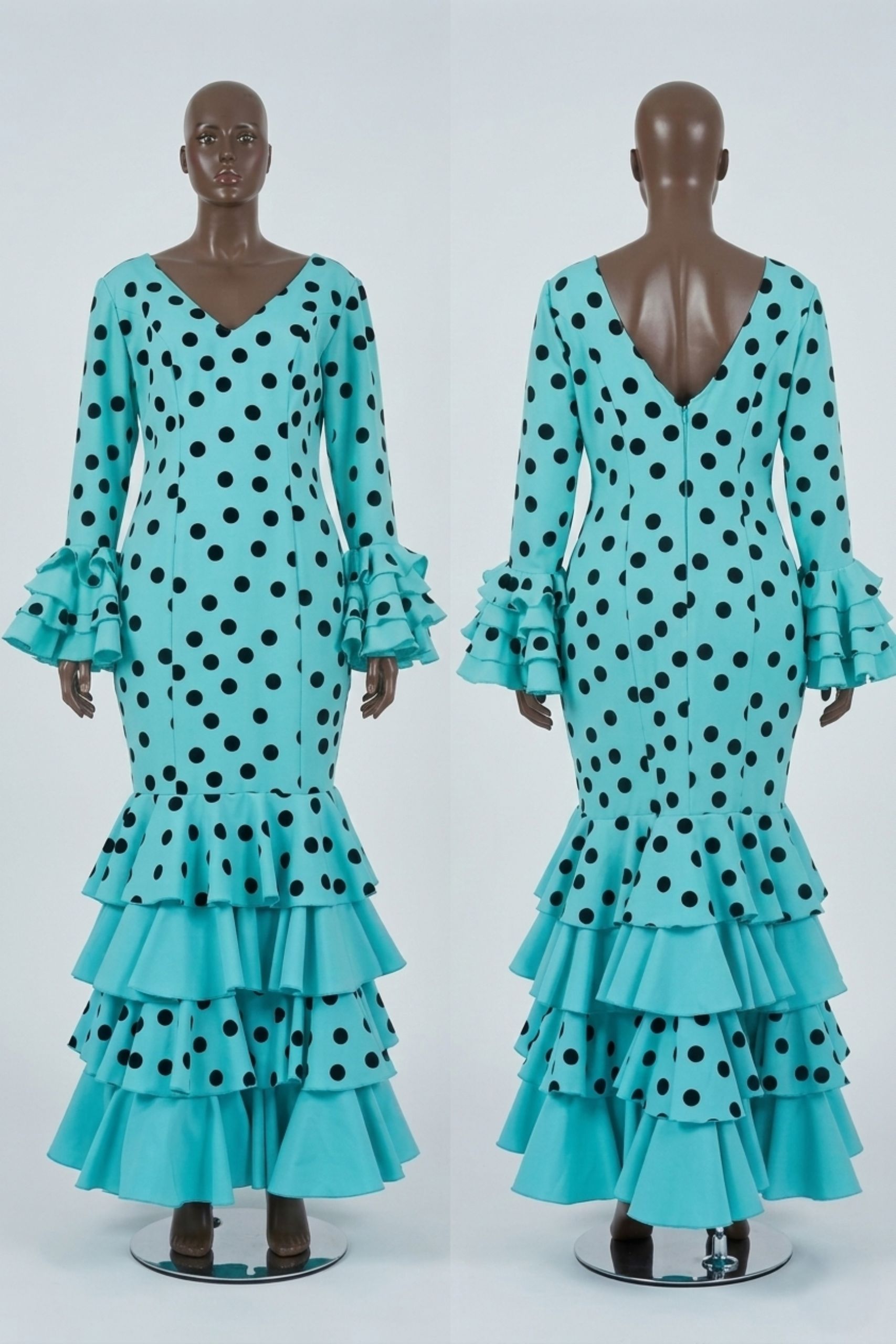 Vestido Flamenca Basic Aqua